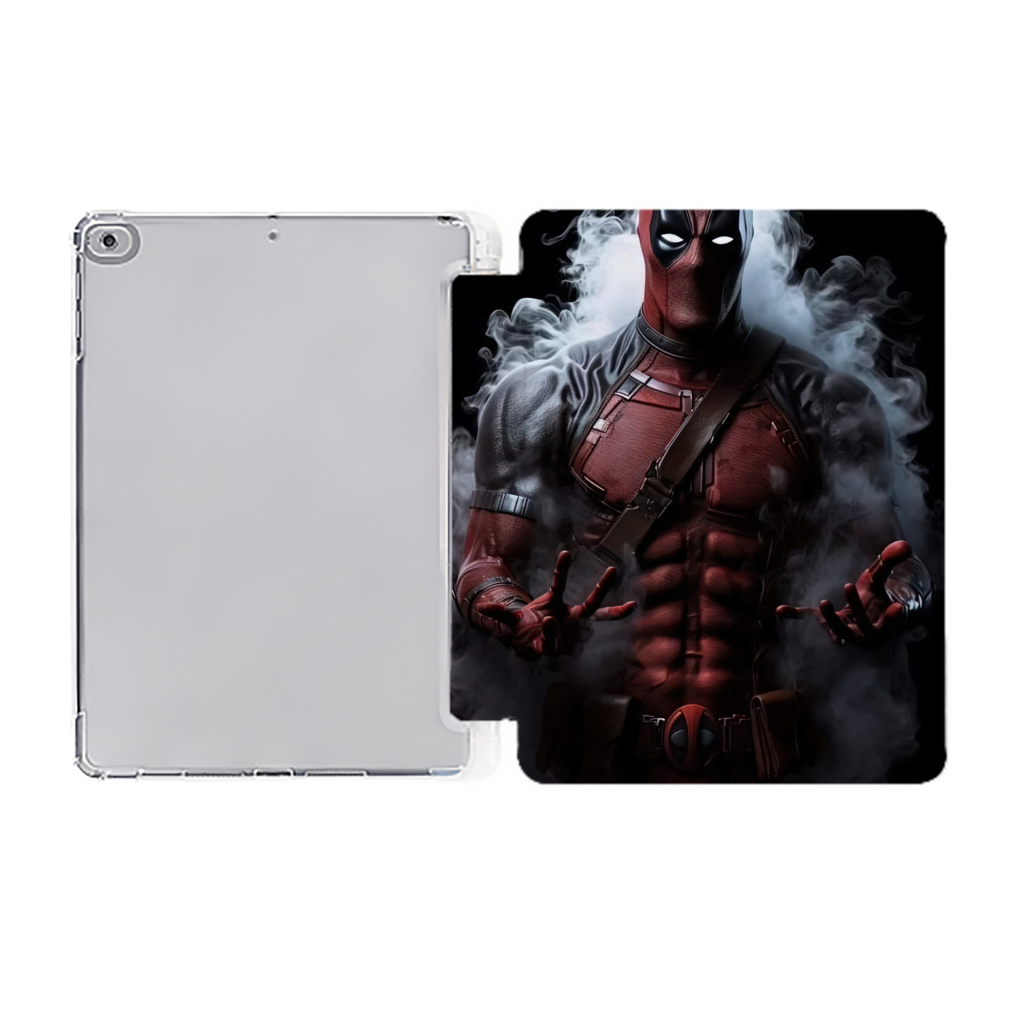 （画像用） Deadpool デッドプール IPad ケース ペン収納付き 三つ折りスタンド PUレザー×シリコン 対応機種9.5/10.5/10.9インチ